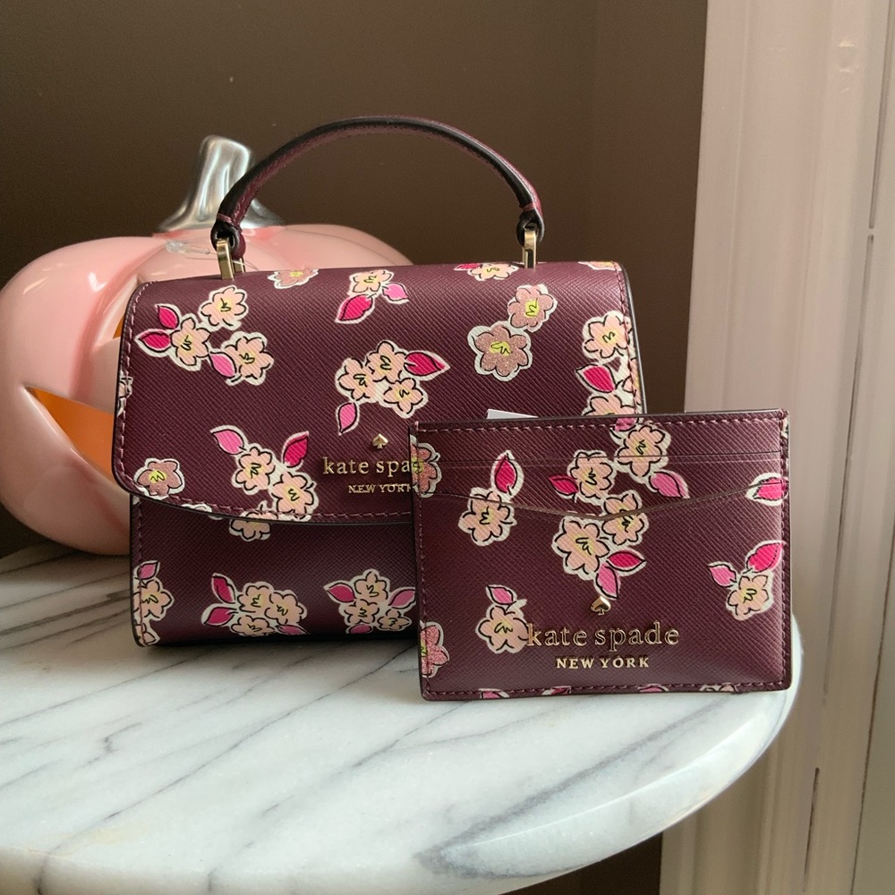 NWT kate spade♠️  Micro Satchel Frosted Floral bundle